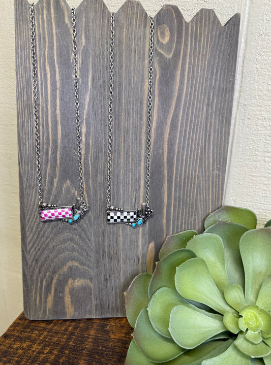 Cactus Check Necklace