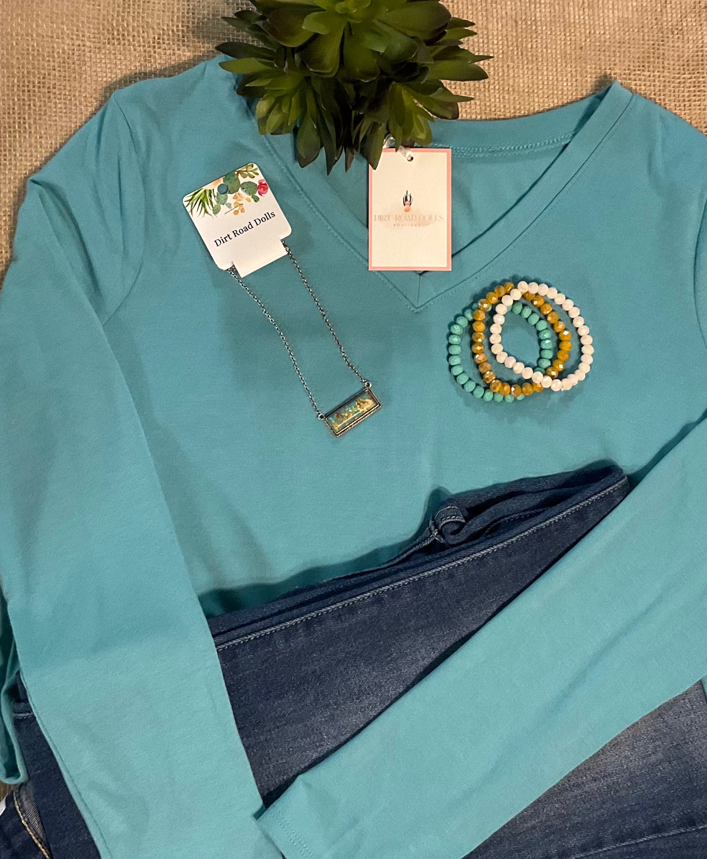 Long Sleeve V Neck Top