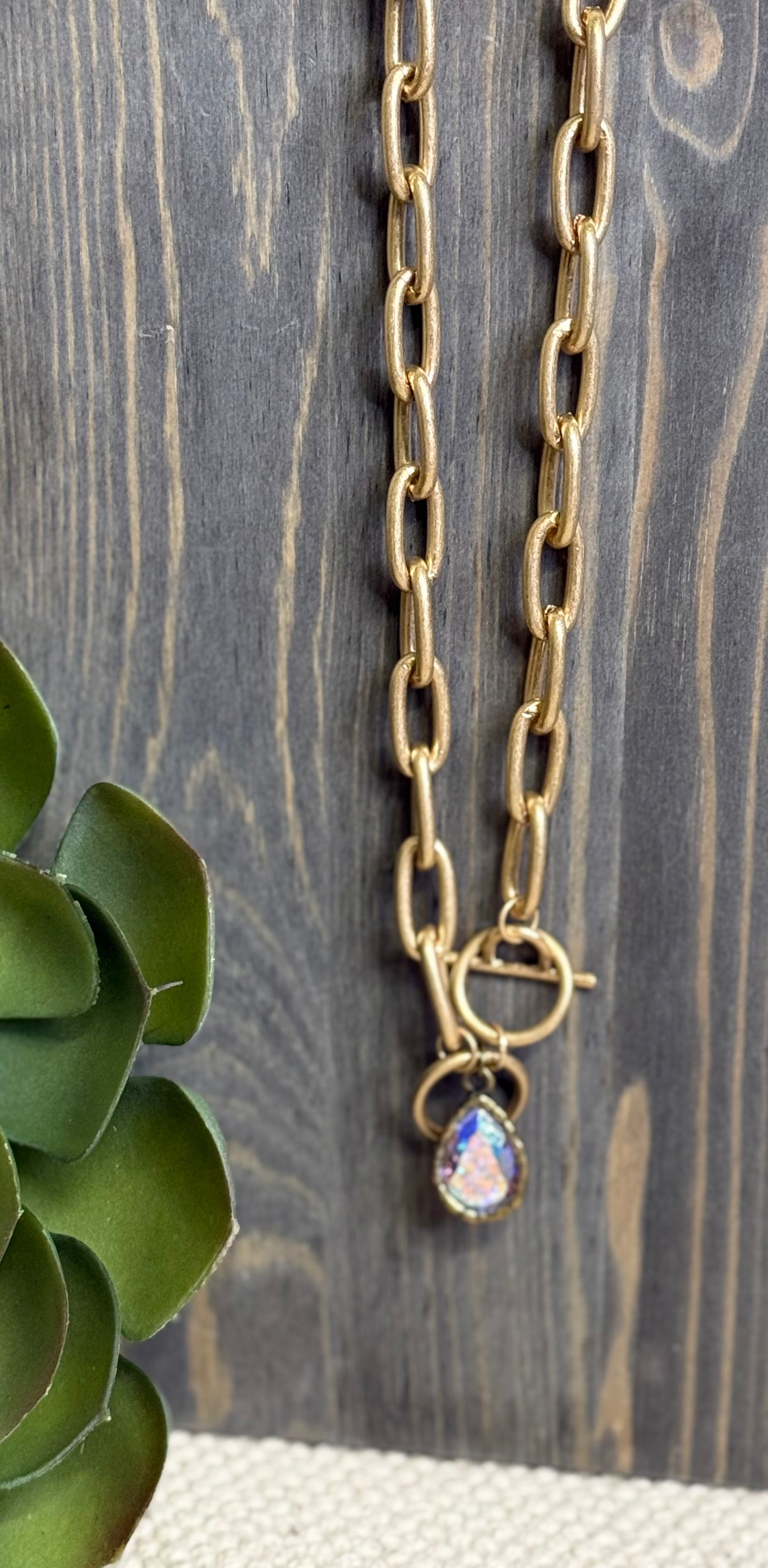 Afterglow Crystal Teardrop Necklace