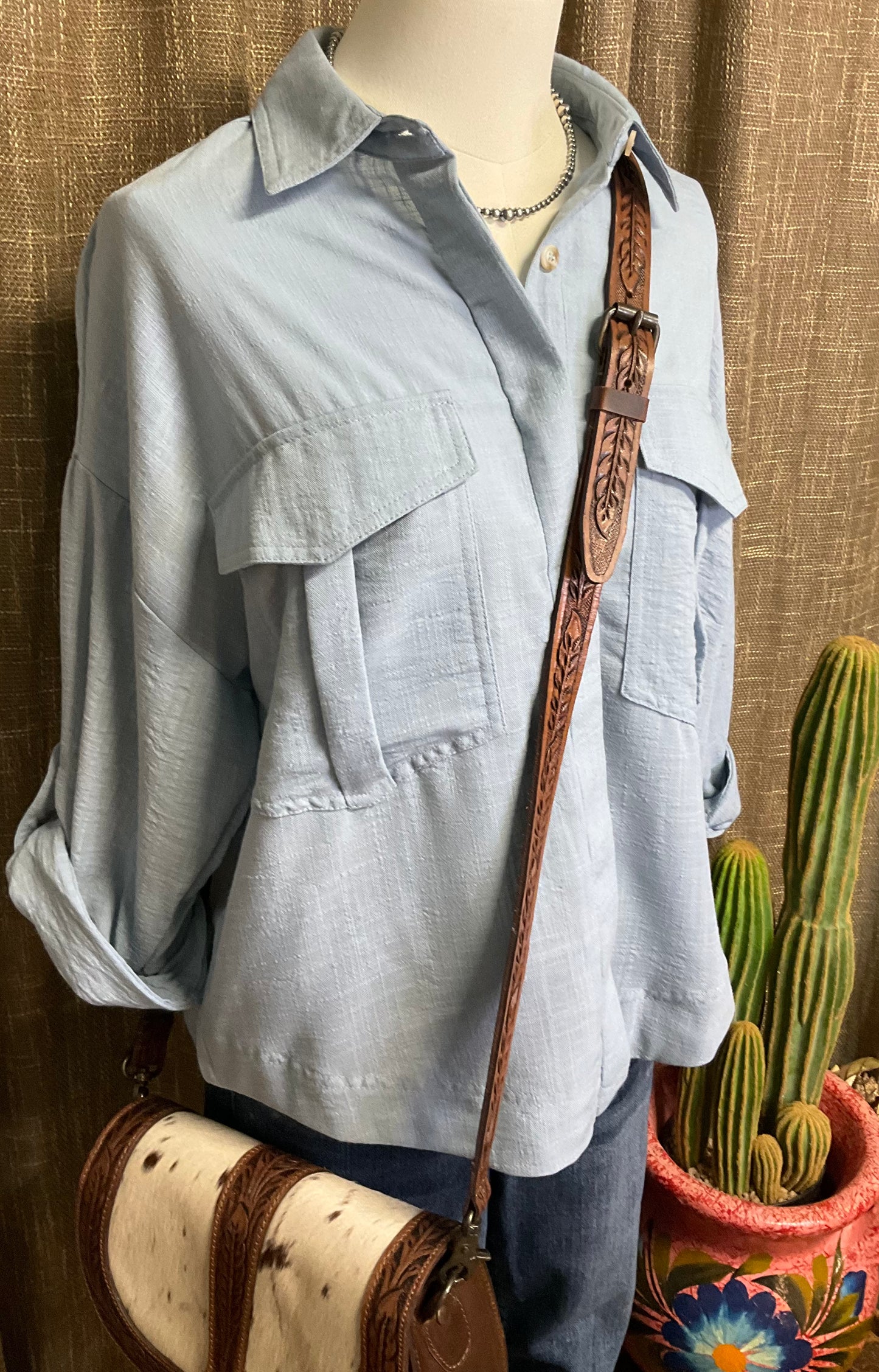 Michaela Button Up Top