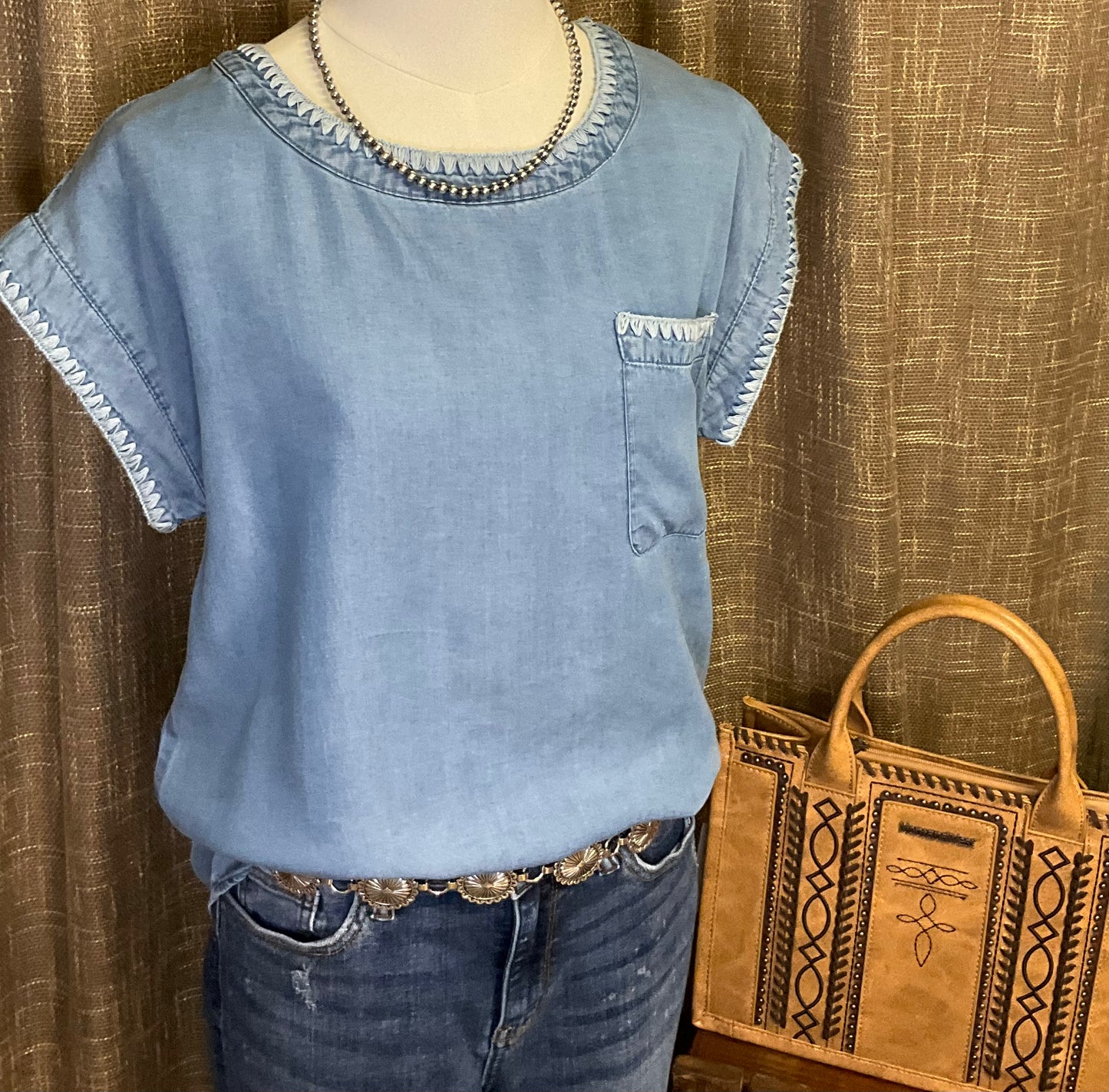 Liv Chambray Top