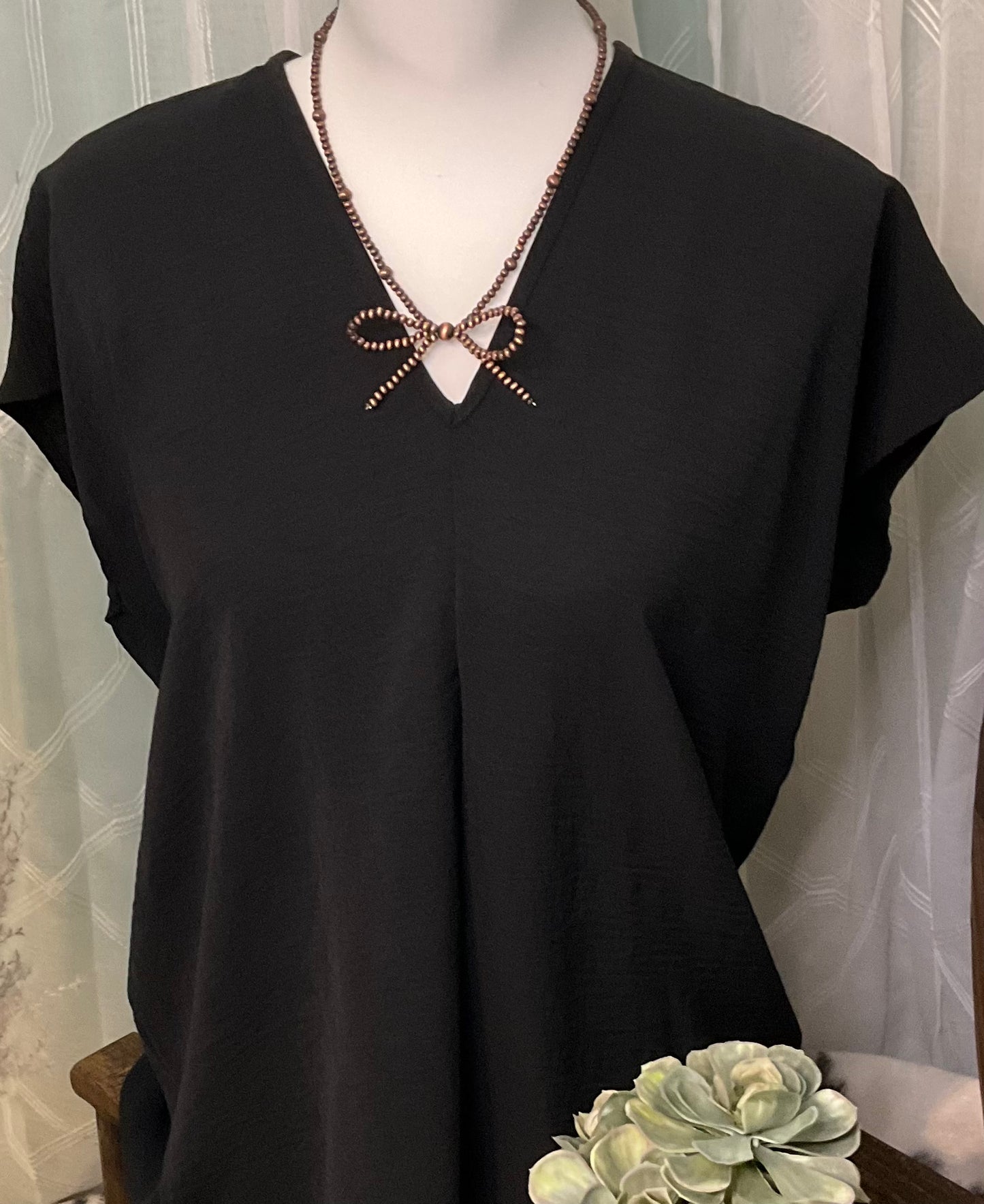 Joplin Bow Faux Necklace