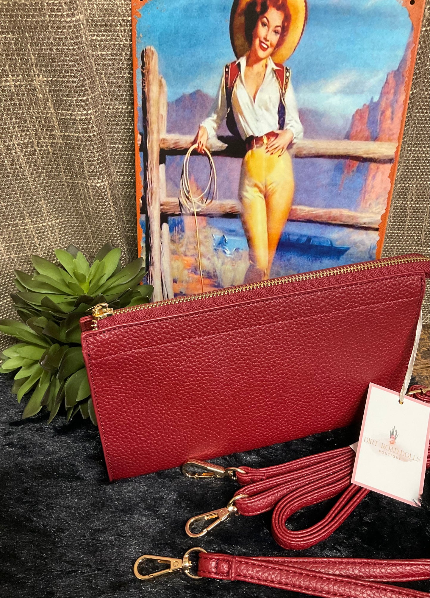 Balcones Heights Convertible Bag in soft pebbled faux leather with zippered closure and five compartments – versatile clutch, wristlet, or crossbody for organized everyday style.