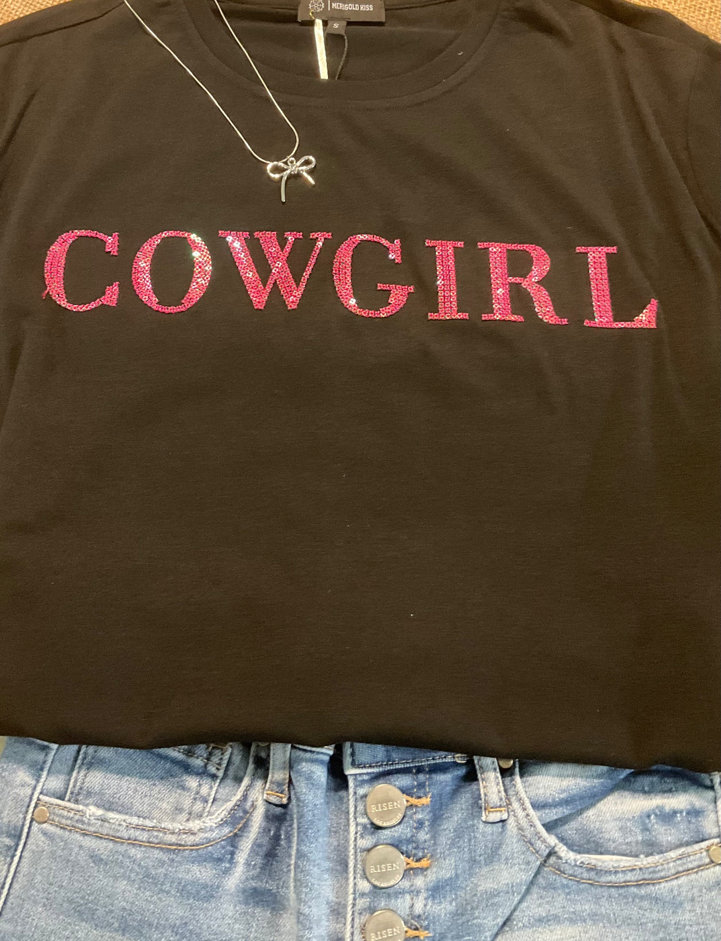 Cowgirl Pink Sequin Tee