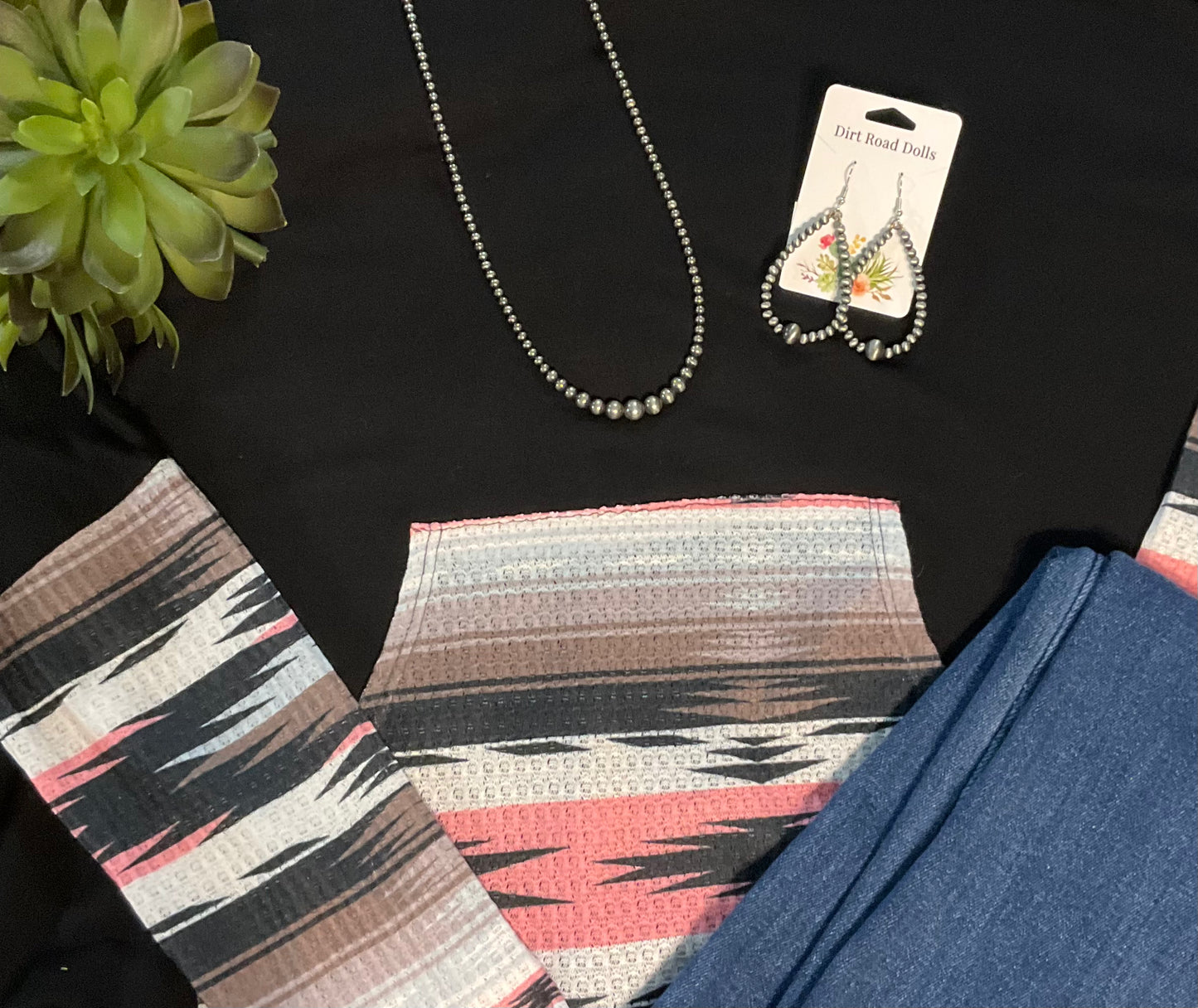 Elizabeth Aztec Color Block Top