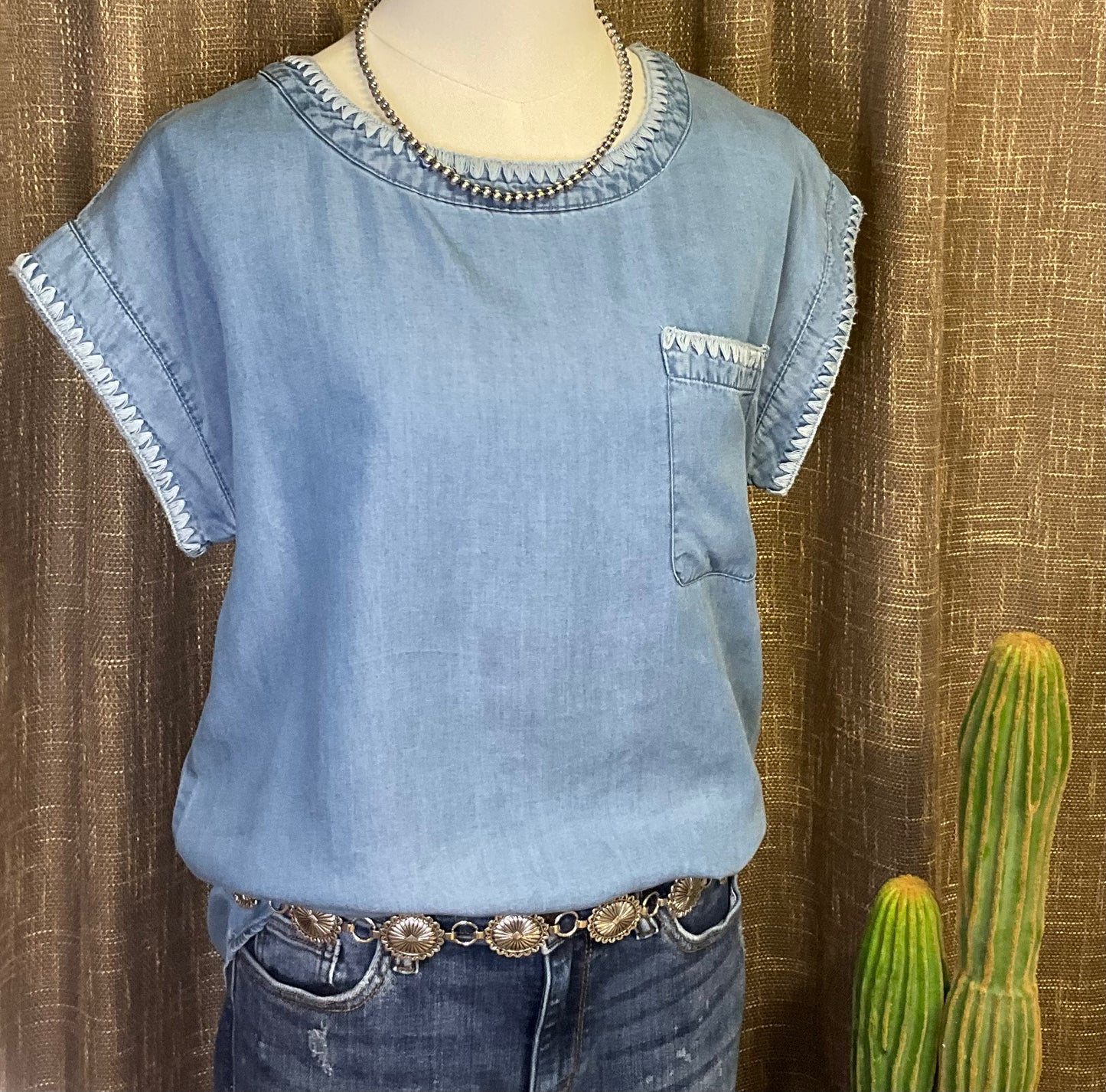 Liv Chambray Top