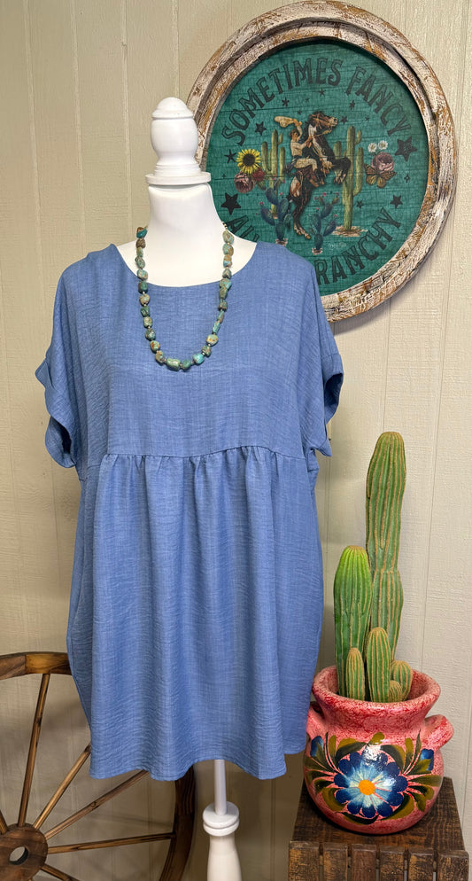 Bluebonnet Breeze Babydoll Dress