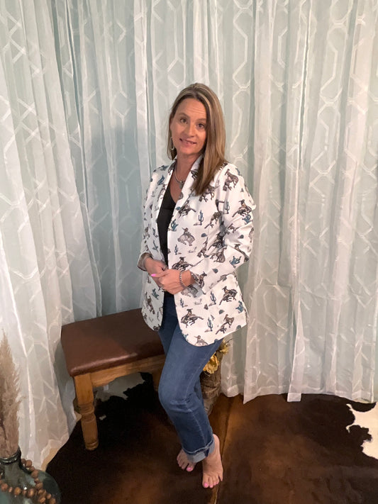 Cowboy Print Blazer
