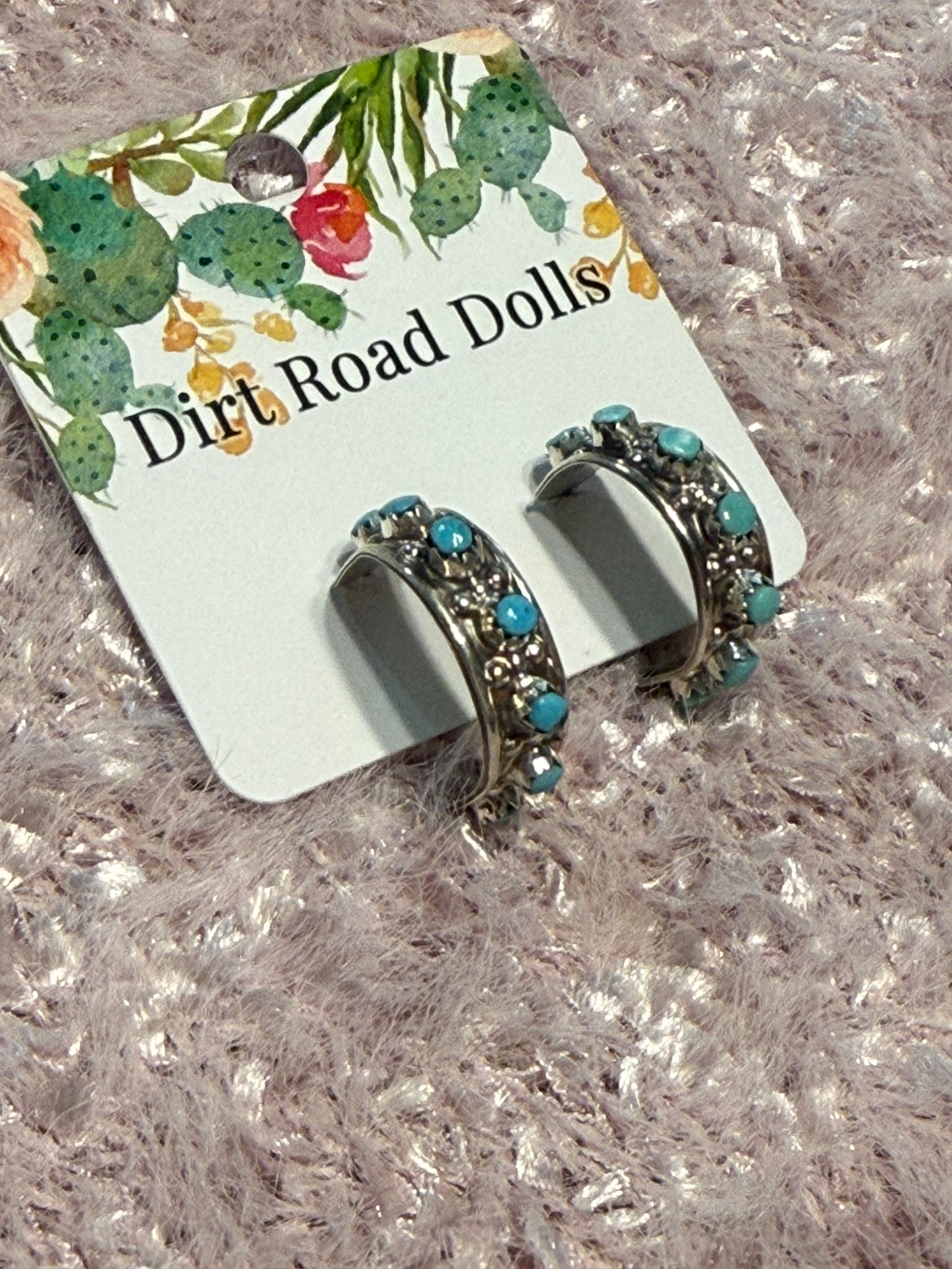 Cascade Sterling & Turquoise Hoops