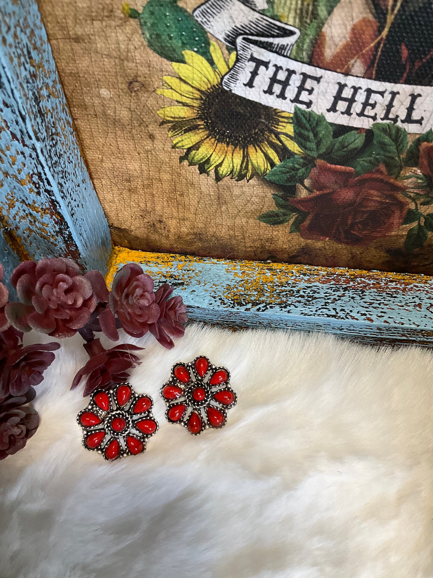 Flower Mound Post Earrings