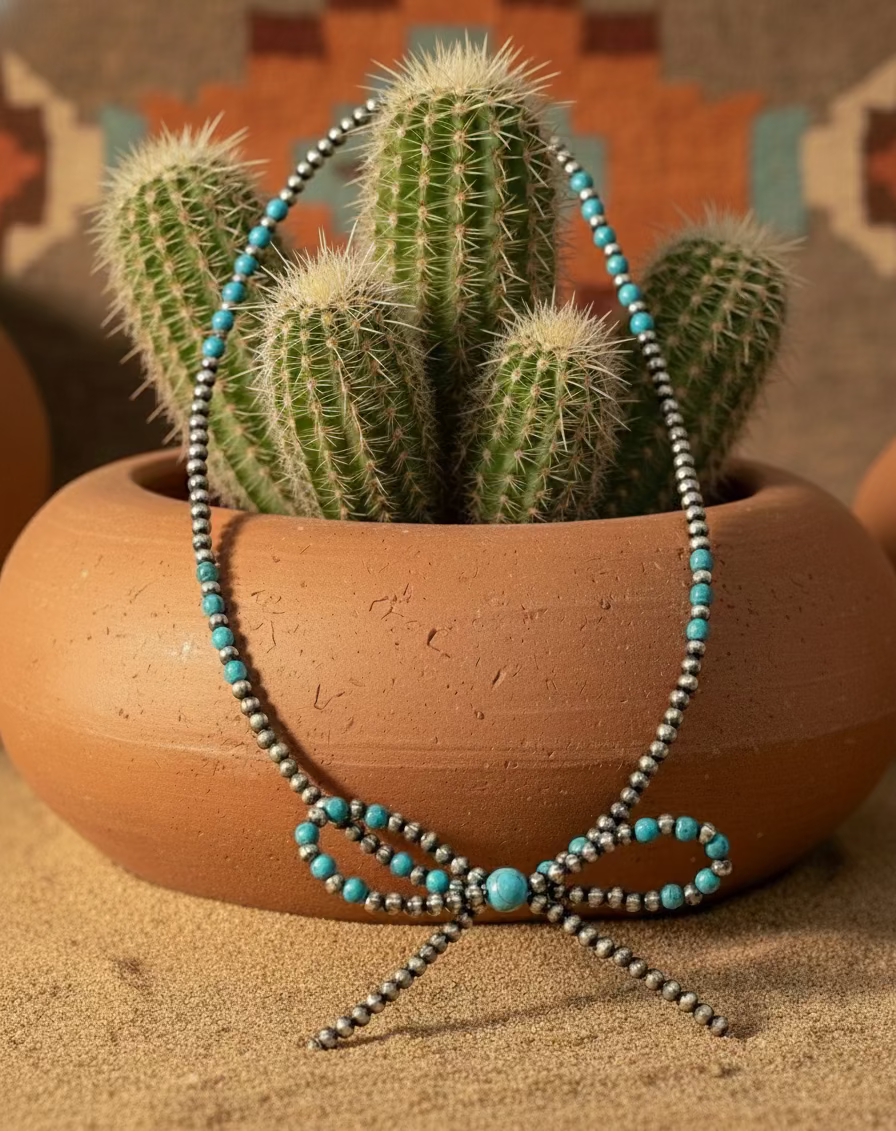 Turquoise Tied Sterling Necklace