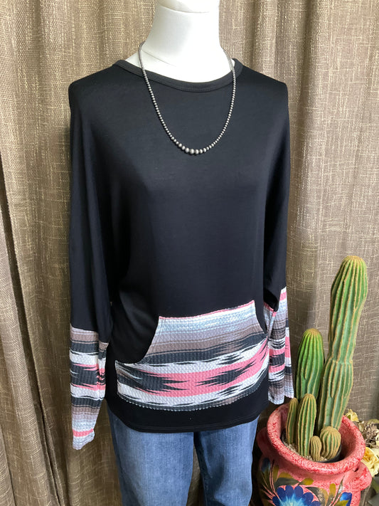 Elizabeth Aztec Color Block Top