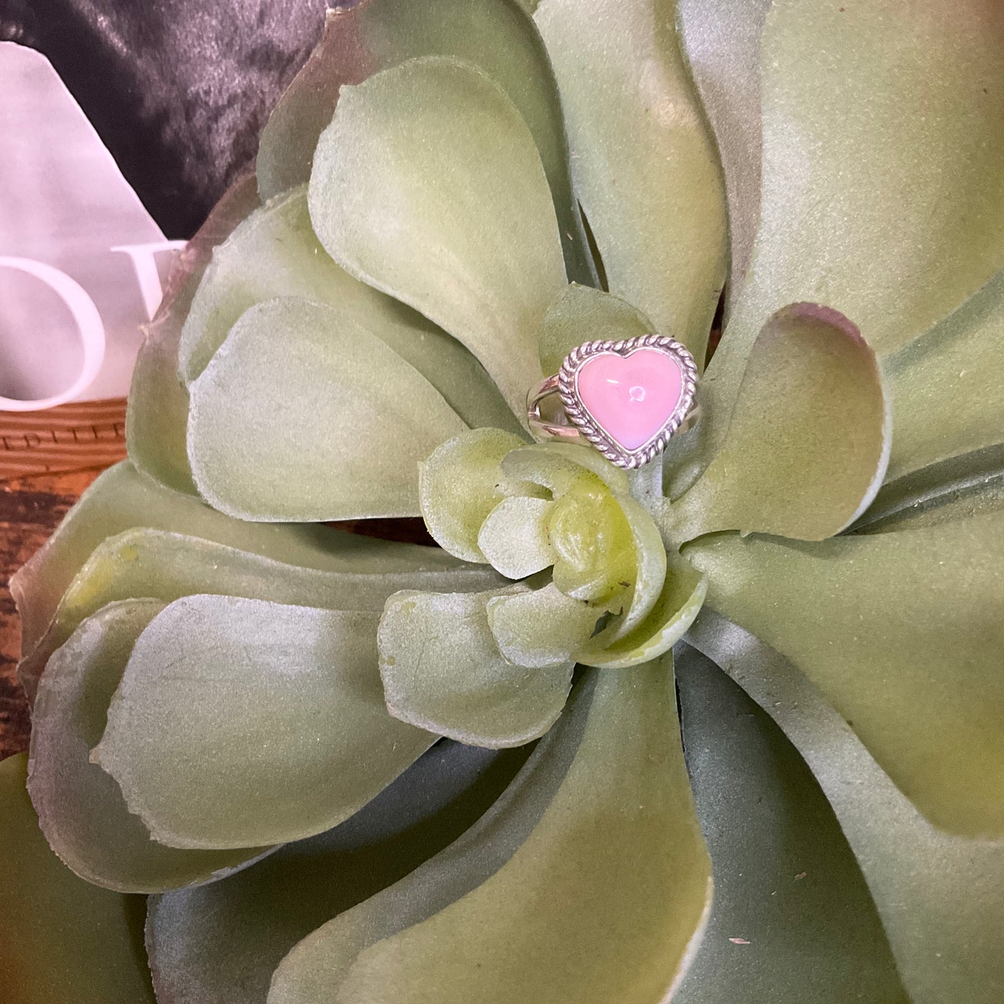 Dusty Rose Pink Conch Ring