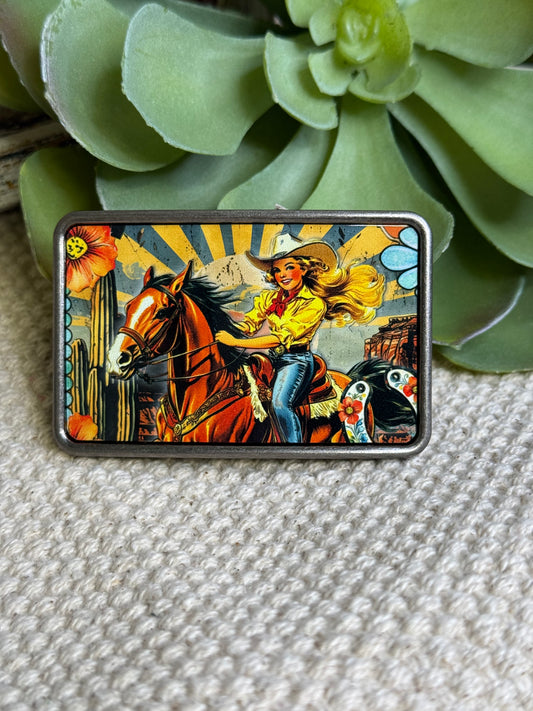 Cowgirl Sunrise Belt Buckle
