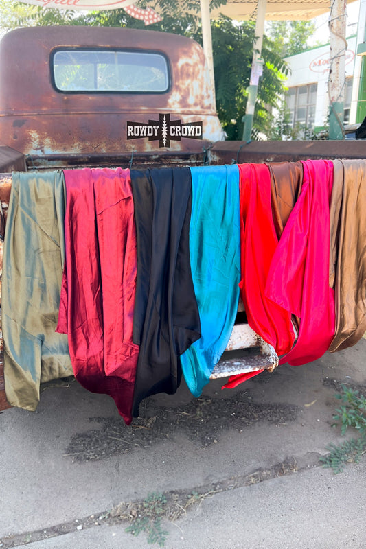 Wynonna Wild Rag in silky polyester, 36x36 solid color scarf for women – versatile western head scarf, neckerchief, or top in 13 color options