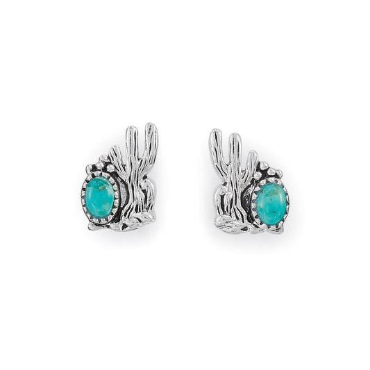 Prickly Petite Sterling & Turquoise Earrings