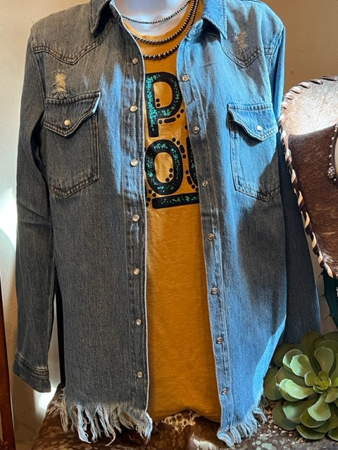 Distressed Denim Shirt