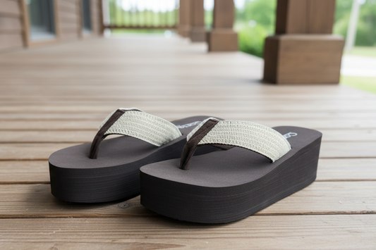 Corky’s Mai Tai Flip Flop Wedges