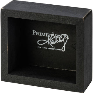 Distressed black and white whiskey-themed box sign