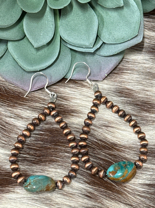 Copper Current Drop Earrings