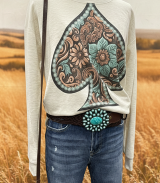 Hand braided leather western belt with turquoise stone buckle in brown and black, adjustable genuine leather belt styled with denim