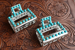 turquoise bead mini hair clip western style small hair accessory for everyday