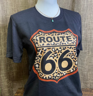 Women's Bella Canvas tee featuring a leopard print Americana graphic