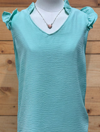 Made in USA ruffle sleeve top for everyday and dressy outfits