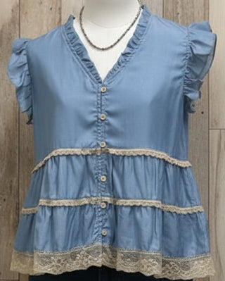 County Line Chambray Top