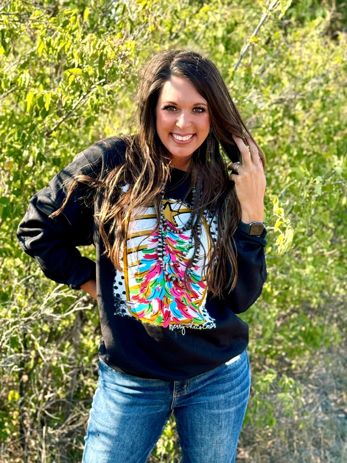 Paintbrush Christmas Tree Long Sleeve & Sweatshirt