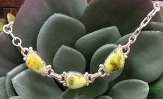 Sterling silver bracelet with natural Palomino turquoise stones, one of a kind artisan jewelry