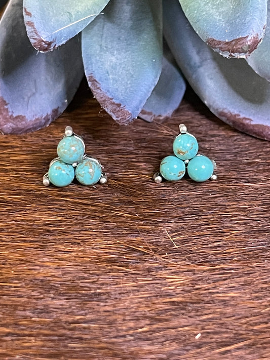 Tiny Turquoise Cluster Studs