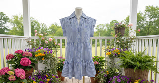 Boardwalk Breeze Stripe Mini Dress
