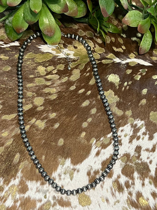 Faux pearl necklace 6mm beads 20 inch length statement jewelry