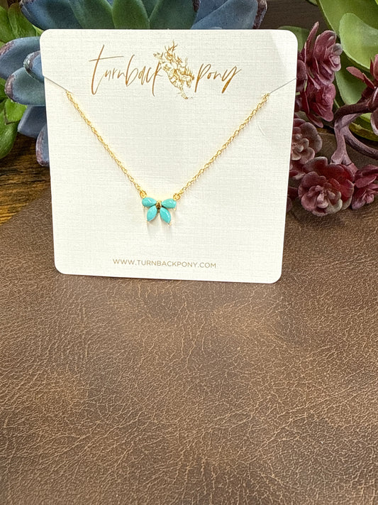Kingman Turquoise Bow Necklace