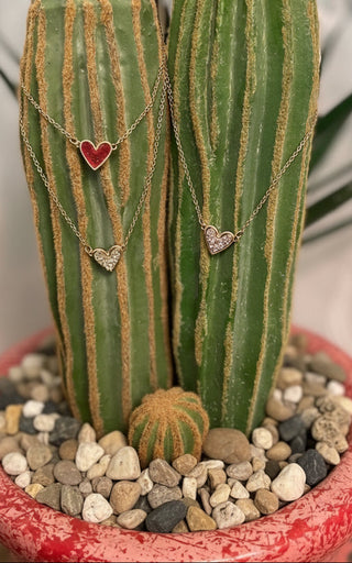 sparkling heart necklace lightweight everyday jewelry
