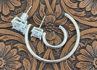 Classic hoop earrings available in 0.5 inch and 1.5 inch sizes