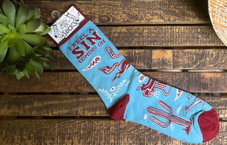 Funny western horse socks for women with cactus horseshoe paisley floral print boutique gift
