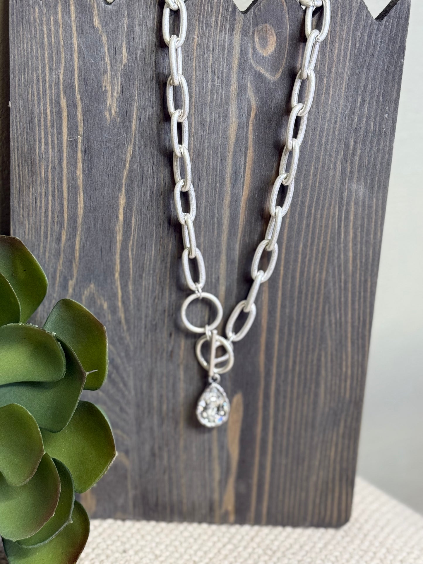 Afterglow Crystal Teardrop Necklace