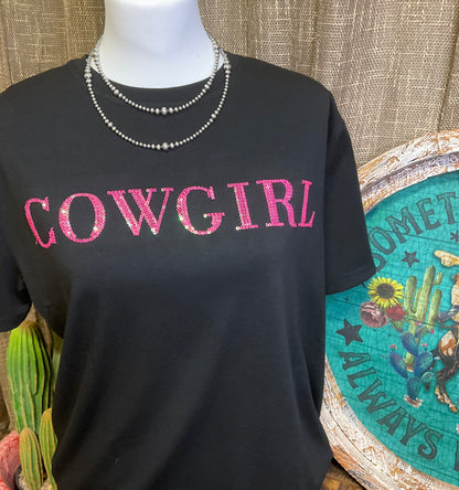 Cowgirl Pink Sequin Tee