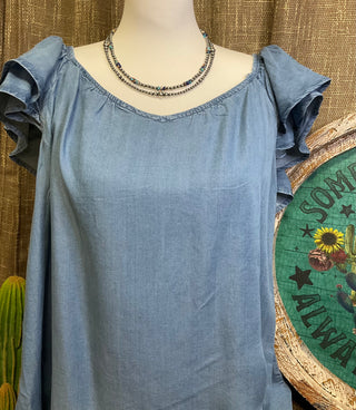 Gwen Chambray Top