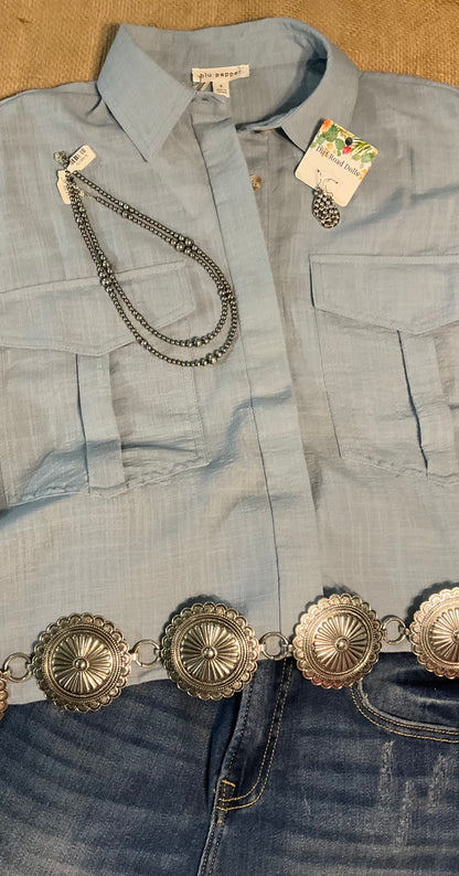Michaela Button Up Top