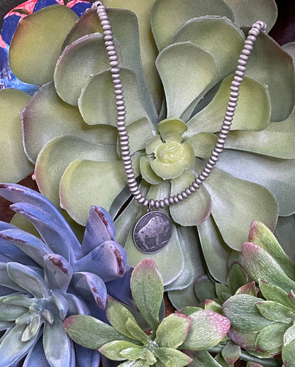 Navajo Pearl Necklace with Buffalo Pendant