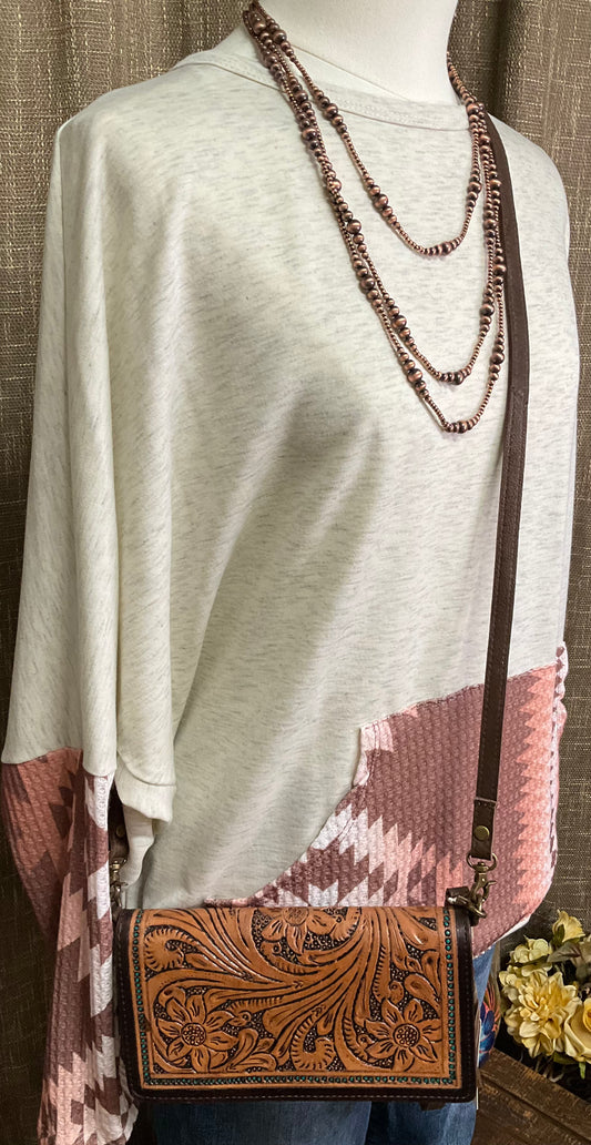 Sharon Aztec Print Color Block Top