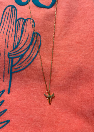 gold cow skull necklace with crystal accents western style jewelry