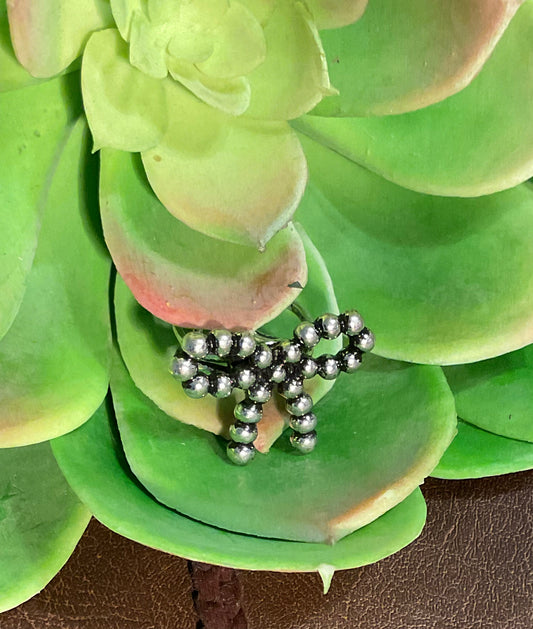 Beaded Bow Adjustable Ring