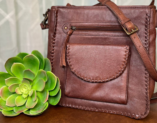 Santa Clara Stitched Leather Bag