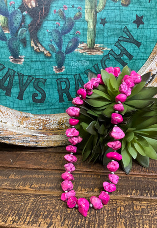 hot pink stone necklace bold boutique statement piece