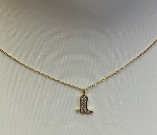small western boot pendant necklace with spur detail everyday jewelry