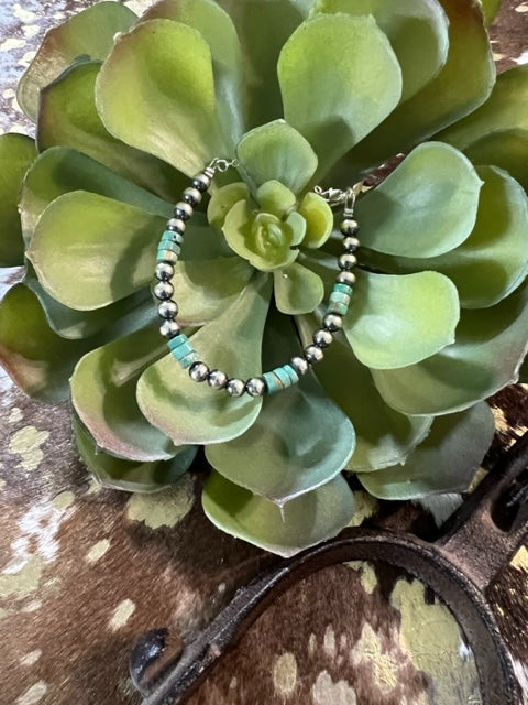 Green-Blue Turquoise Navajo Bracelet